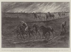 A Prairie Fire in the North-West of America, Ploughing to Arrest the Flames by Paul Frenzeny